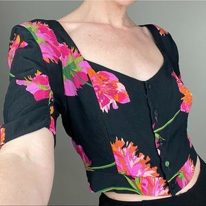 Zara (trf collection) 80s Inspired Floral Blouse